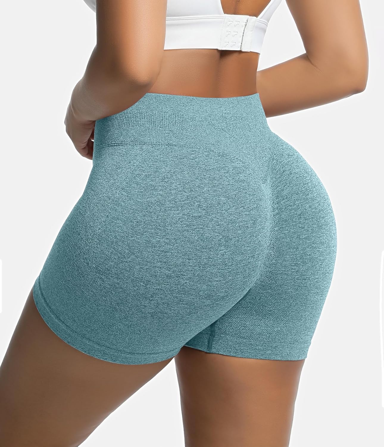 OVESPORT 3 Pack Women's Seamless Workout Shorts High Waisted Scrunch Butt Lifting Gym Booty Yoga Short Pants - Image 6