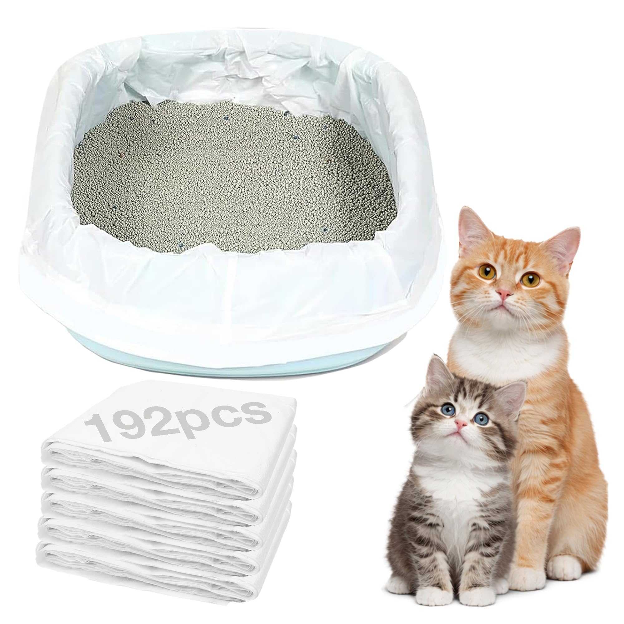 D.a.y. Republic 12 Pack, 192 Bags 192 Kitty Cat Litter Trays Liners, Fits To Most Cat Litter Trays, Easy To Dispose & Hygienic Cat Litter Liners, For 40Cm X 30Cm Trays (12 Pack, 192 Bags)