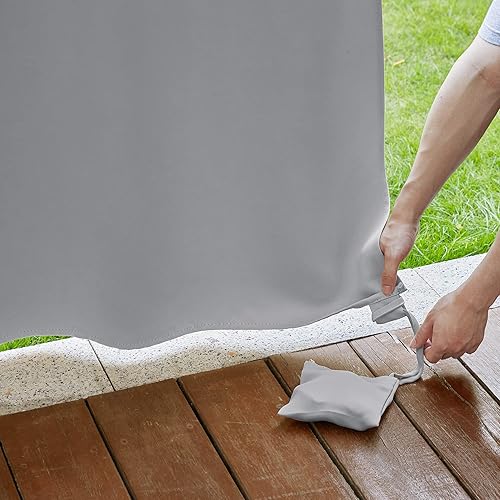 Vista 39 de RYB HOME Cortinas para exteriores resistentes al viento, bolsas con peso adjuntas, cortinas opacas de 84 pulgadas de largo, cortinas térmicas Beige