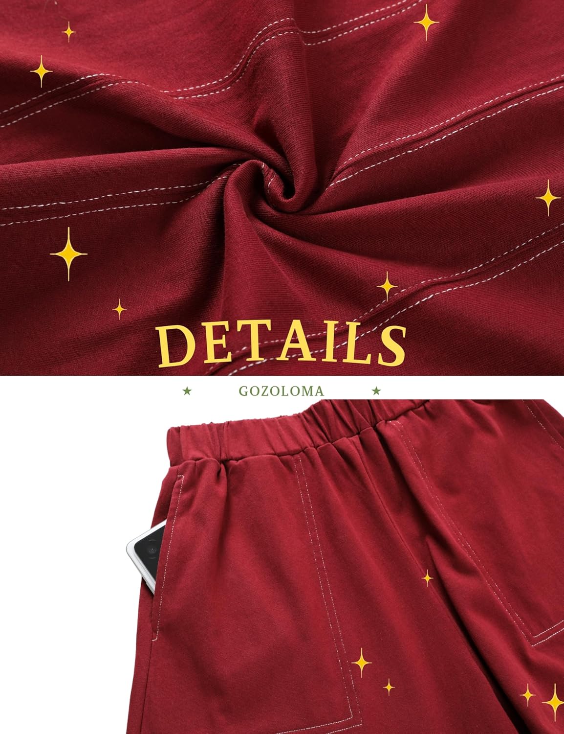 Gozoloma Womens 2 Piece Outfits Sleeveless Matching Sets A Line Tank Tops Contrast Stitching High Waist Shorts with Pockets - Image 5