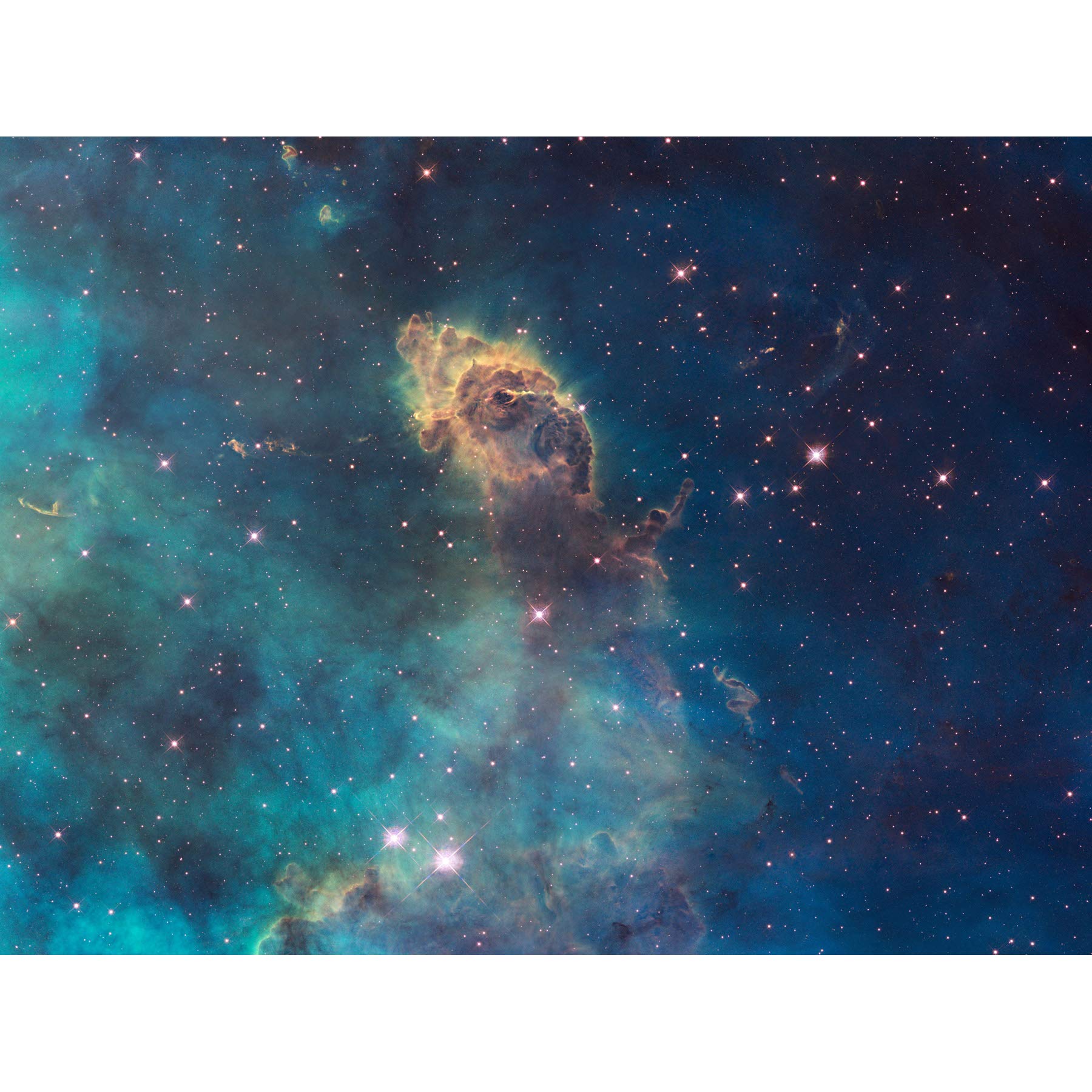 Wee Blue Coo Hubble Space Telescope Jet In Carina Wfc3 Uvis Art Large Art Print Poster Wall Decor 18x24 inch