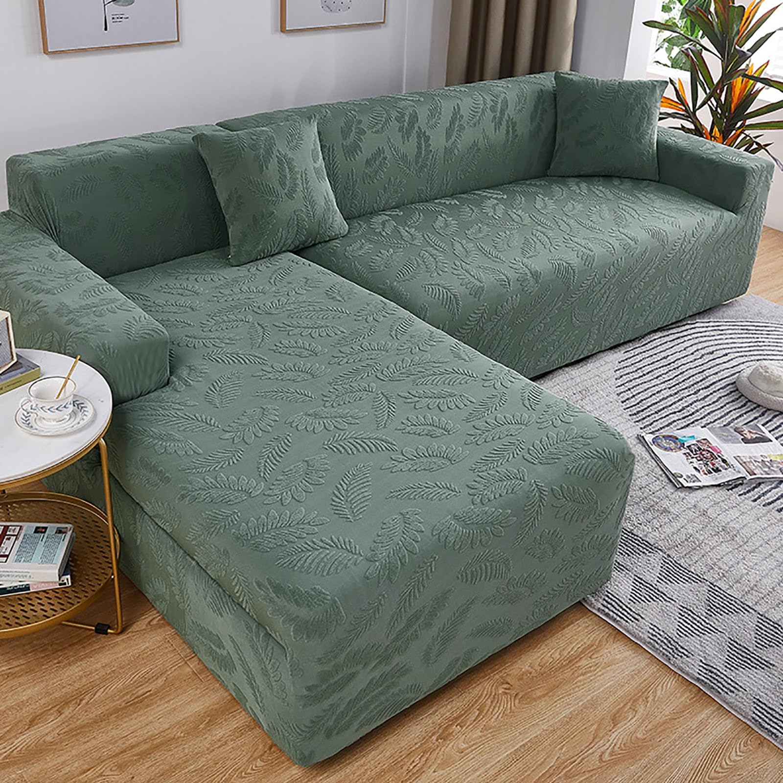 Housse de canapé en jacquard extensible idéale pour les après-midis de détente en famille