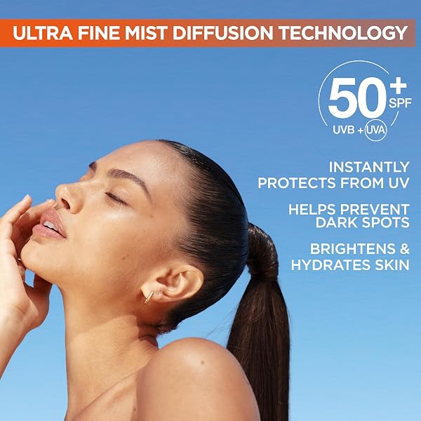 Garnier Vitamin C Brightening Over Make-Up UV Mist, Invisible Protection with SPF50+ and Vitamin C. Protects, Brightens and Fights Appearance of Dark Spots, Cruelty free, Vegan - 75ML - 4