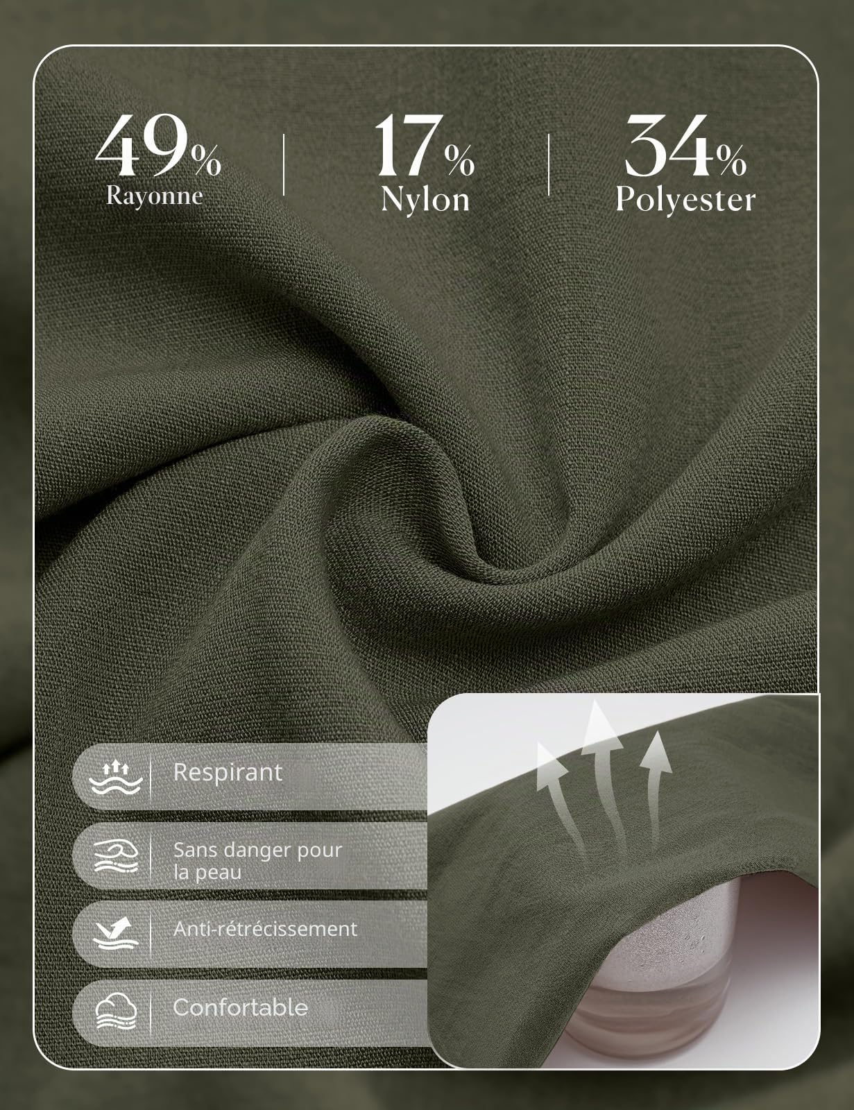 Pantalon Femme Été Fluide Pantalons Taille Haute Élastique Pantalon Jambes Larges Léger Ample Décontractée Palazzo Longueur Pants Chic et Elegant avec Poches