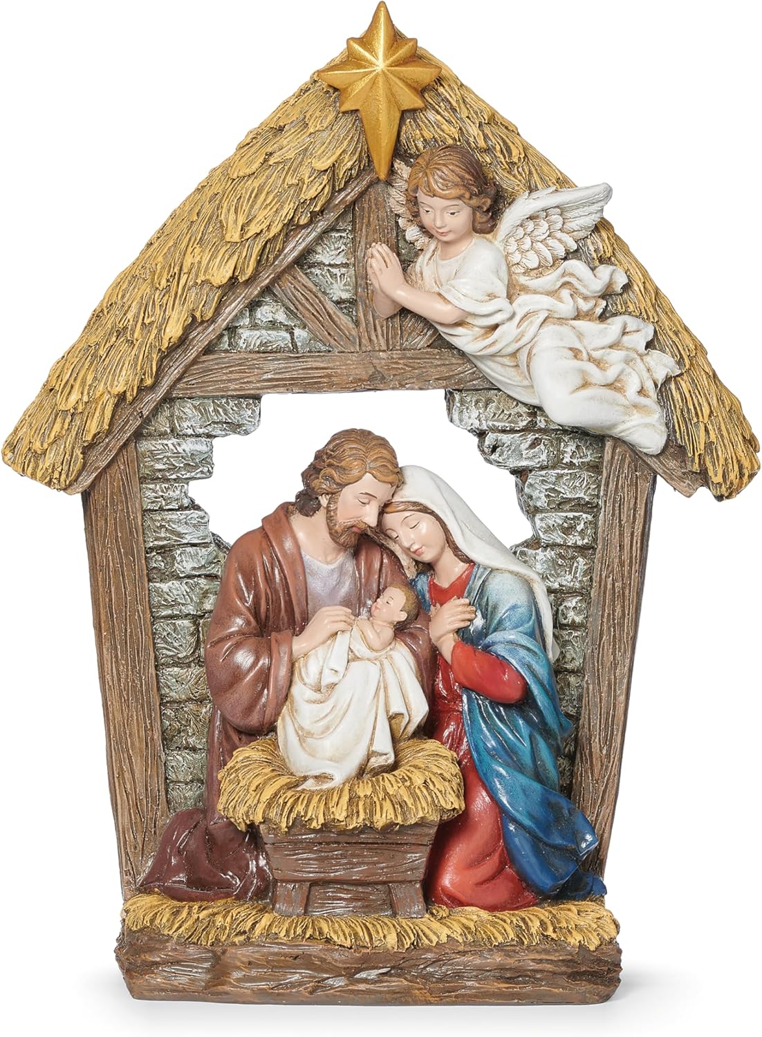 Joseph's Studio by Roman 10.5" H Joseph Holding Baby Jesus Nativity Figure, Religious Christmas Decor