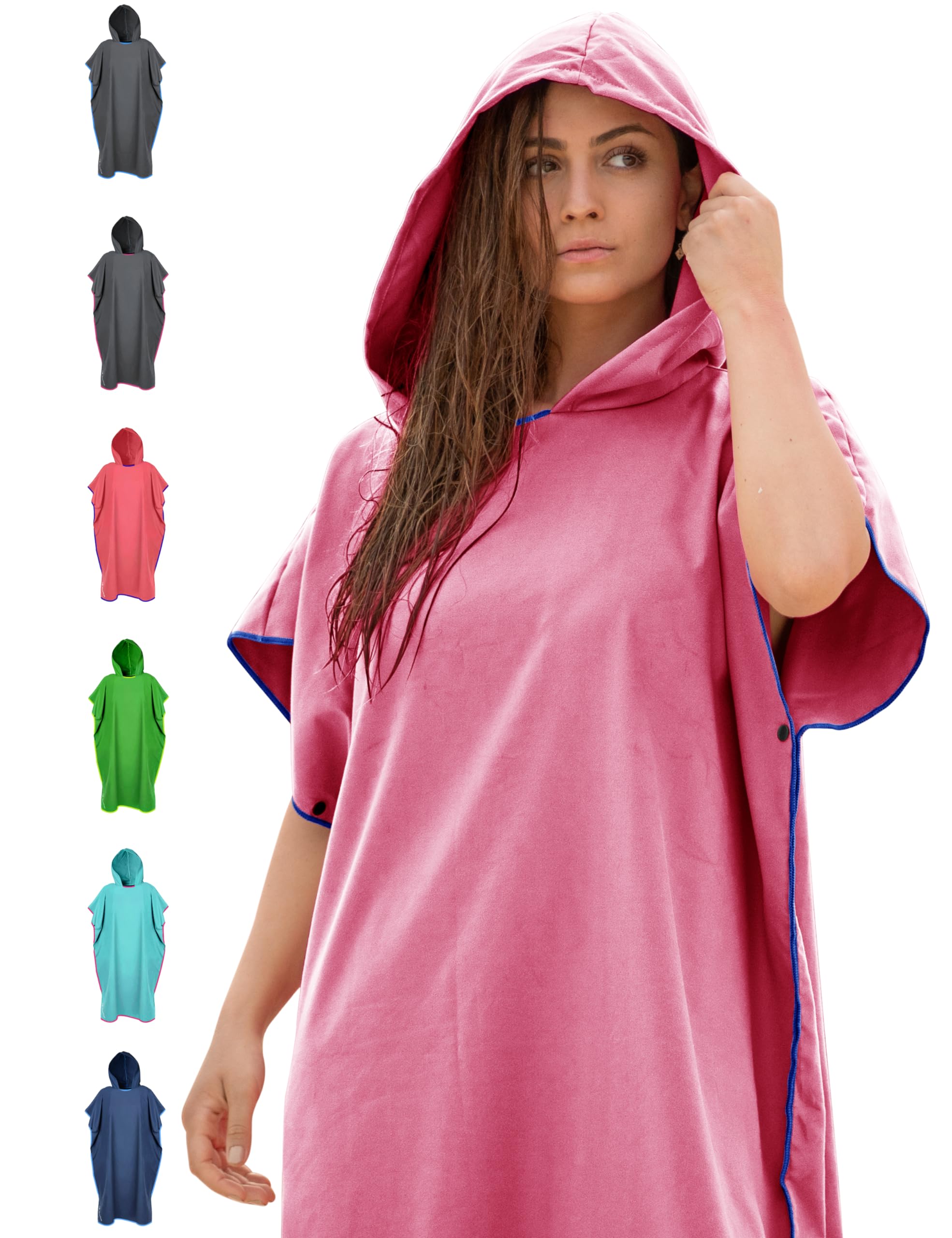 NirvanaShape Handtuch-Poncho für Erwachsene, Umziehhilfe & Handtuch zugleich, Surf-Poncho mit Quick-Dry Funktion, Ideal auf Reisen zum Surfen, Camping, Sauna, Schnorcheln, Strand