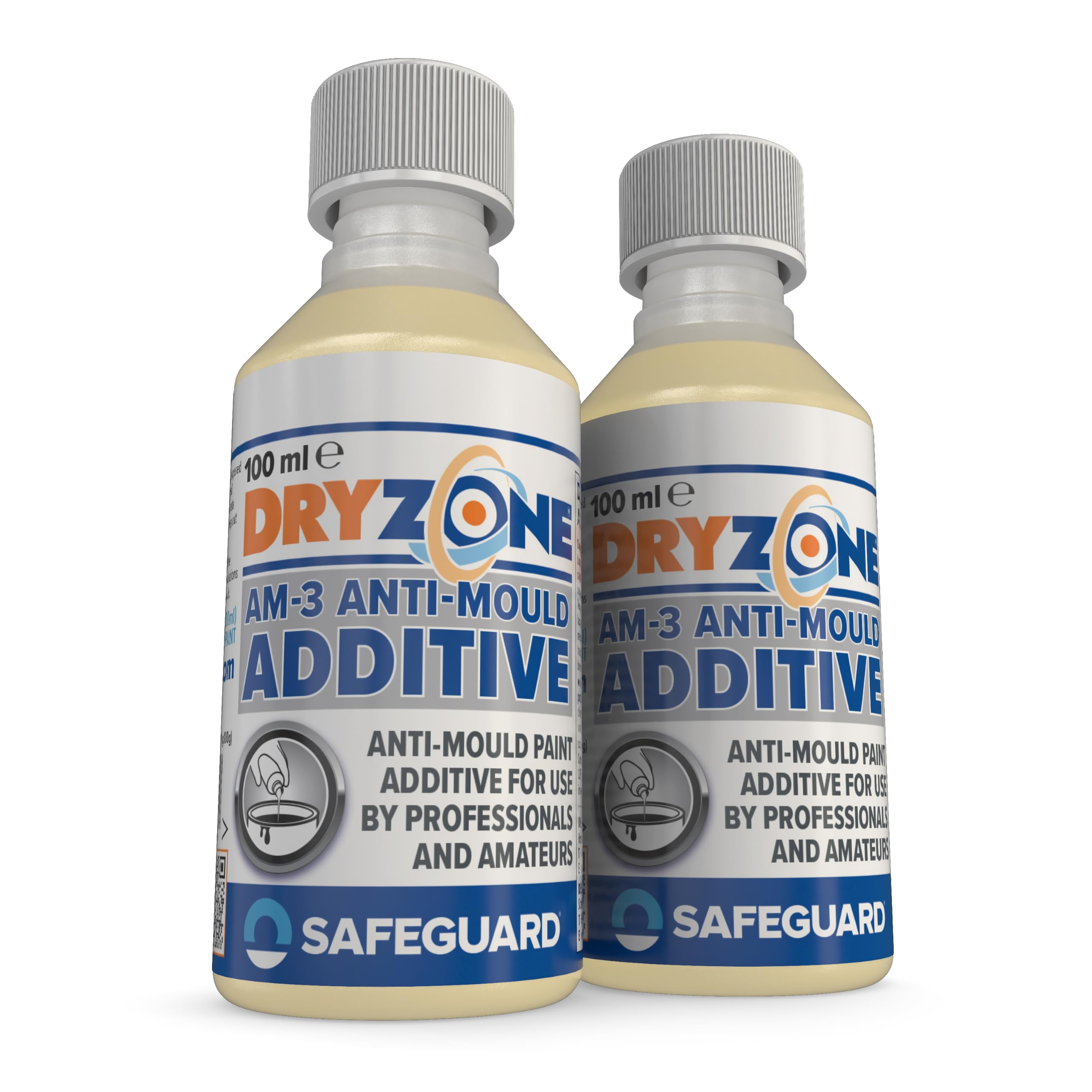 Dryzone Anti-Mould Paint Additive (100ml x 2) Concentrate | Makes Up to 5 Litre of Emulsion, Vinyl, Silk & Matt Paint Mould Resistant - Prevents Black Mould Growth for Up to 5 Years