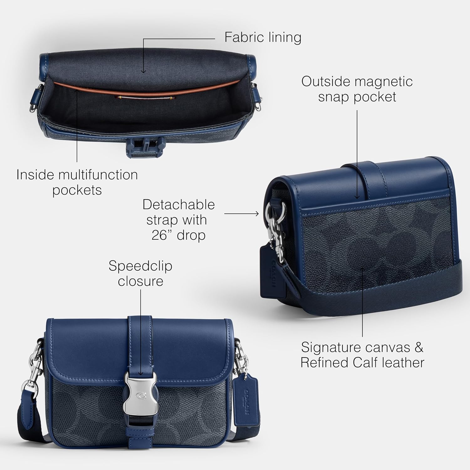 League Crossbody 19 in Mixed Signature
