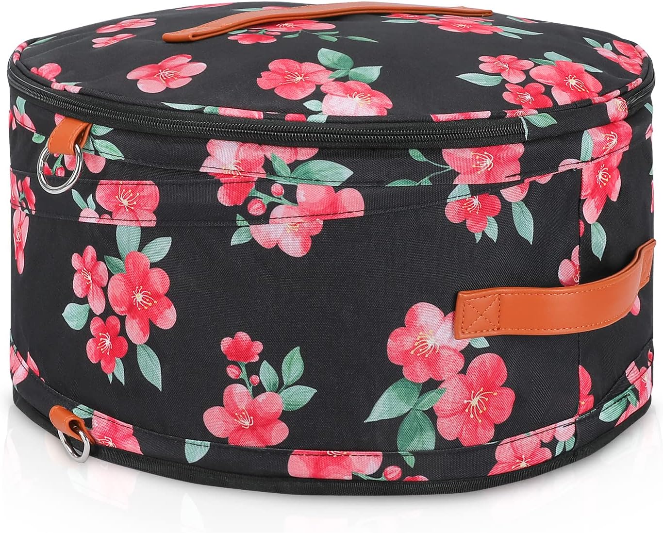 Hat Box - Round Hat Storage Box with Dustproof Lid - Travel Hat Bag for Women and Men - Travel Hat Storage Container Suitable for Large Round Hats (Black)