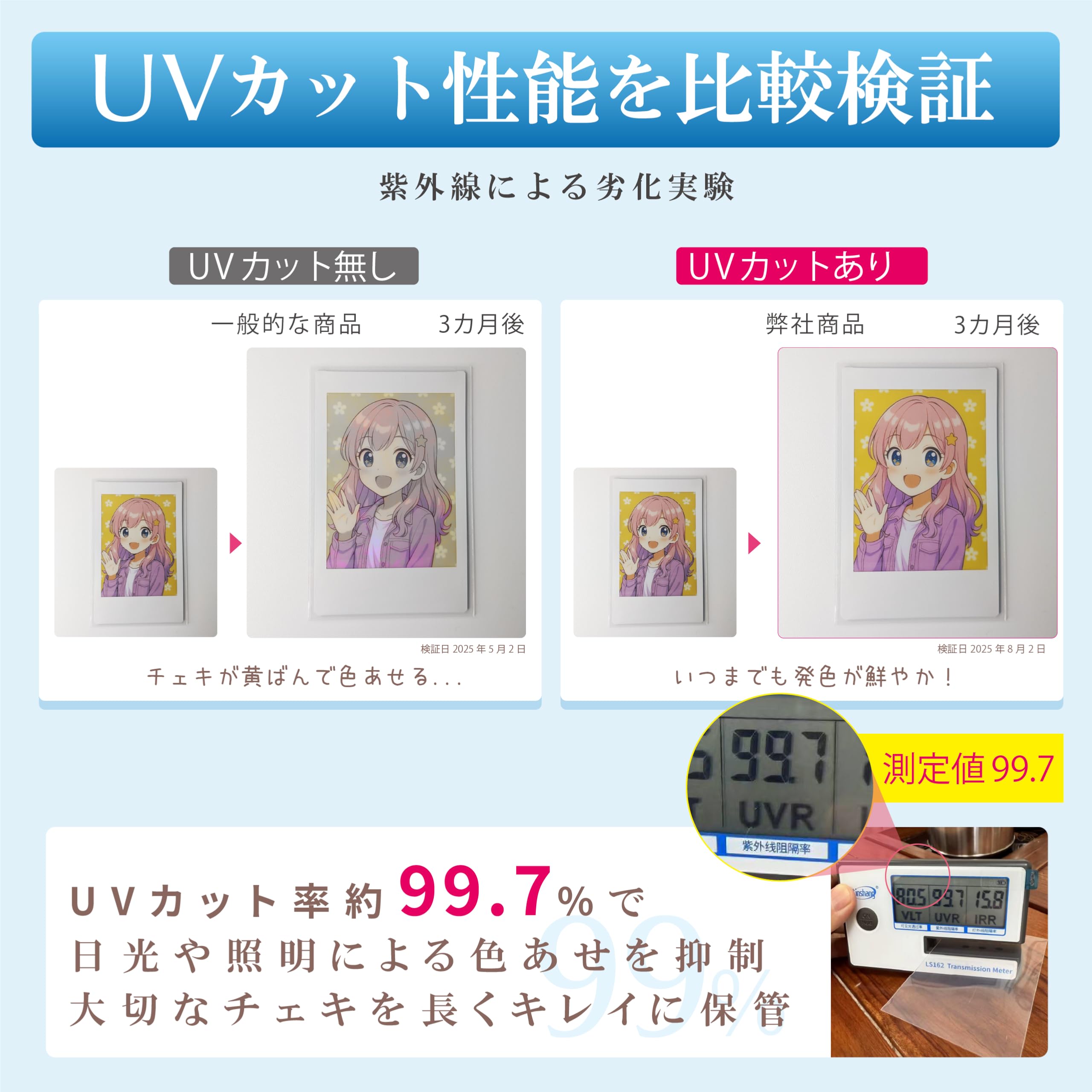 わくわくパークチェキUV加工3枚＆イルミチェキUV加工3枚 Amazon.co.jp: 推しライフ チェキ スリーブ UVカット99％ instax mini