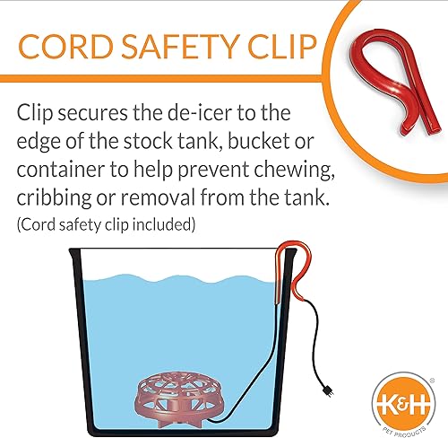 Miniatura 3 de K & H cubeta de Ultimate 250 vatios Calefactor con No Floater Cord Clip de seguridad