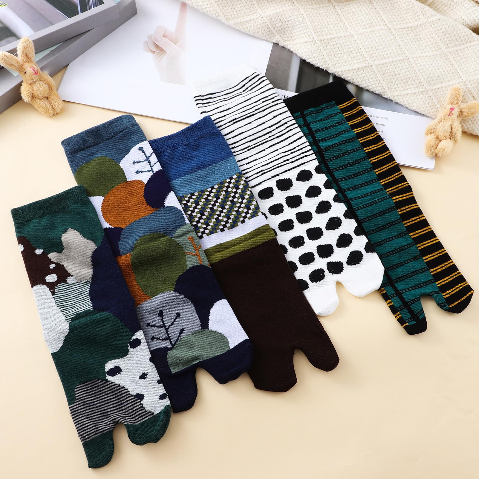 10 Paar Praktische Zehensocken aus Baumwolle mit Elastischem Bund für Geta Schuhe und Schuhe Unisex Socken für Damen und Herren