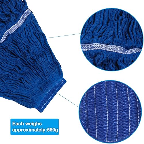 Miniatura 48 de Cabezal de trapeador de limpieza industrial húmedo de alta resistencia, repuesto de cabezal de trapeador de algodón perfecto, lavable de algodón