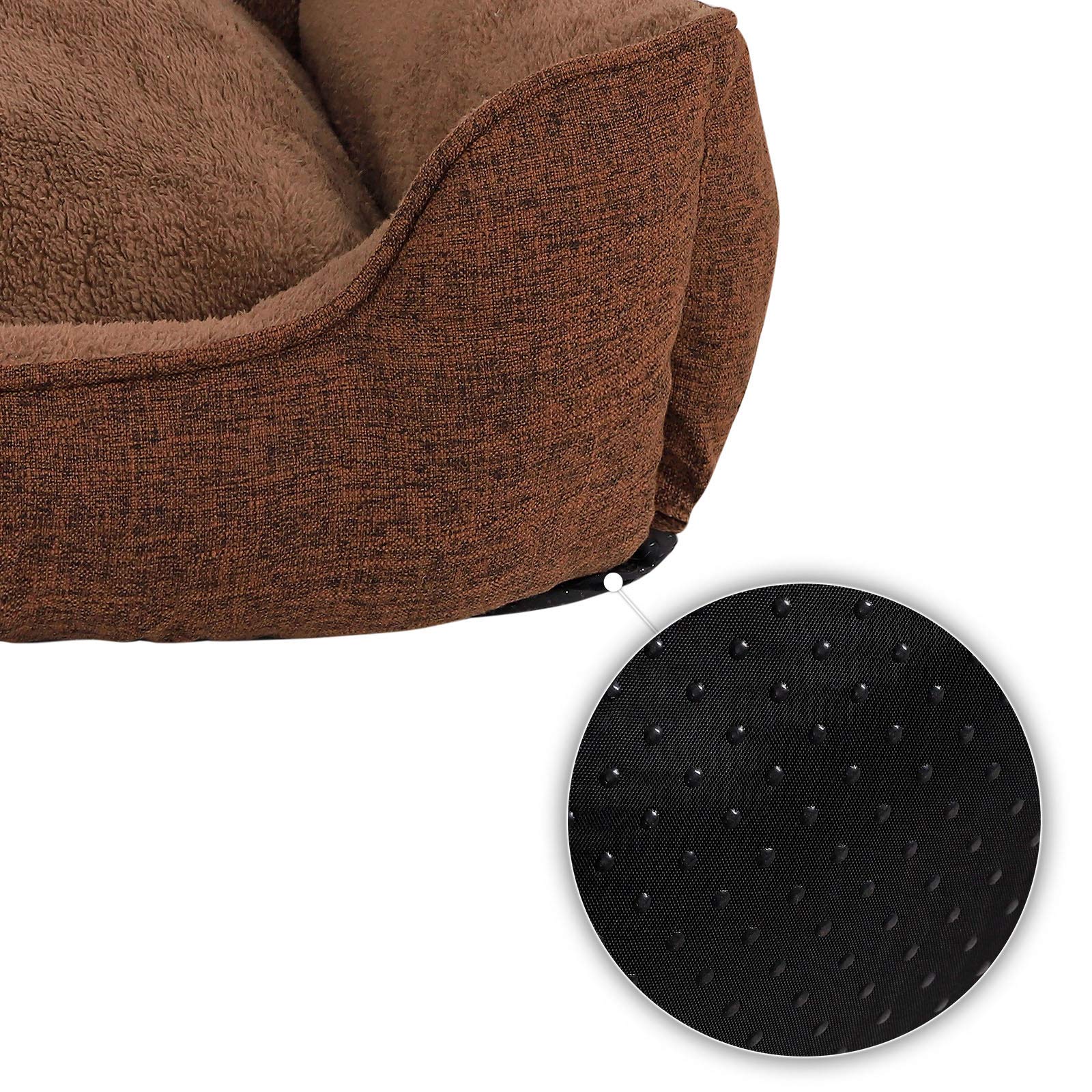 Lionto Panier Chien avec Coussin et Housse Amovible, (S) 75x60 cm Marron