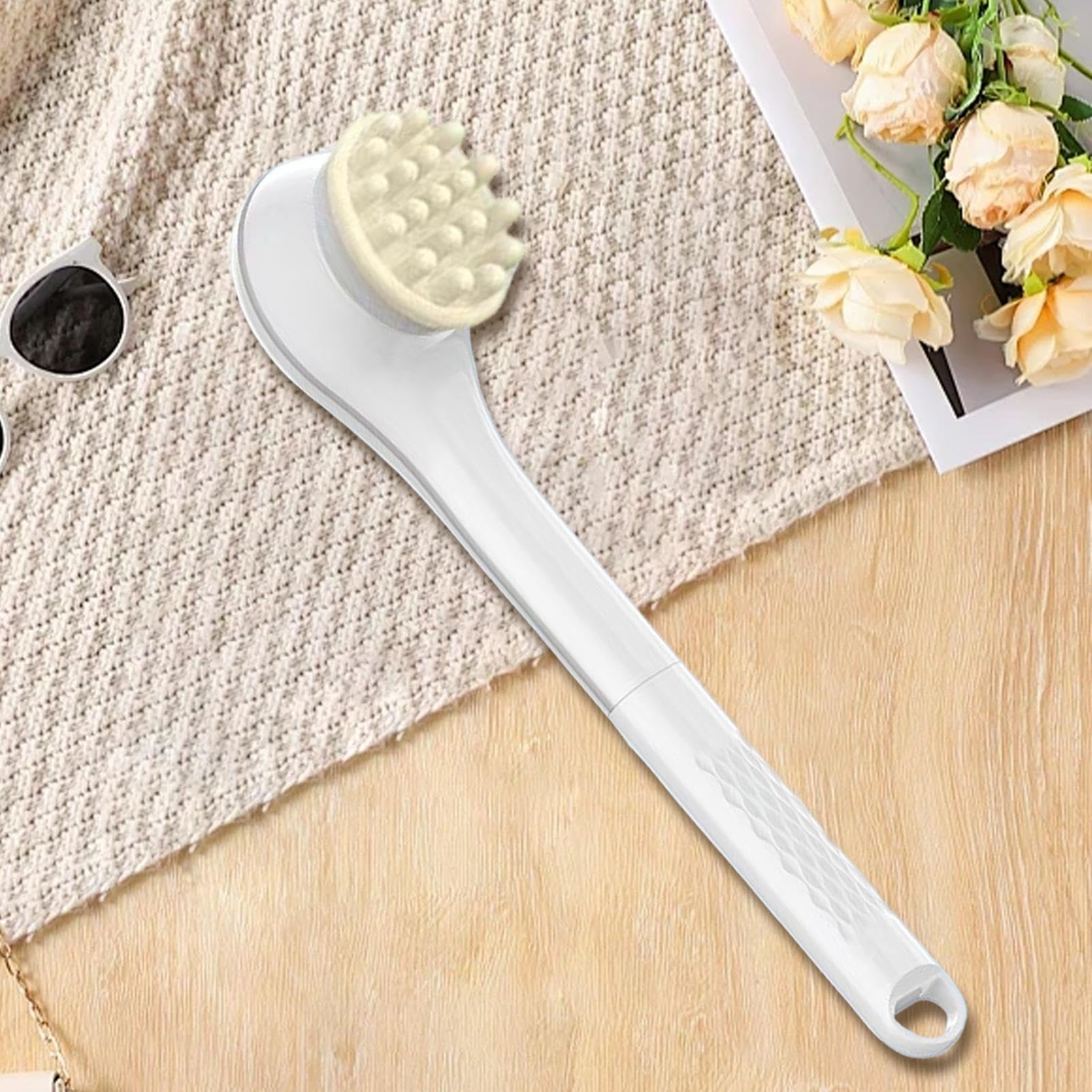Cepillo Exfoliante De Espalda Eléctrico 6 Cabezales Reemplazables, Limpieza | Mango Largo Exfoliante De Ducha para Mujeres Hombres Brazos Hombros Piernas Pies el Hogar y
