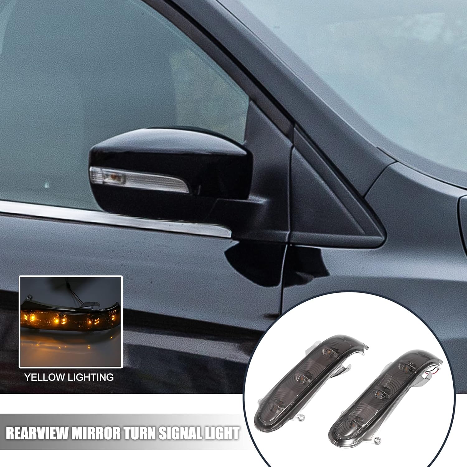 X AUTOHAUX Pair LED Rearview Mirror Turn Signal Light Indicator Lamp for Mercedes-Benz S-Class 1999-2002 CL-Class W215 1999-2003