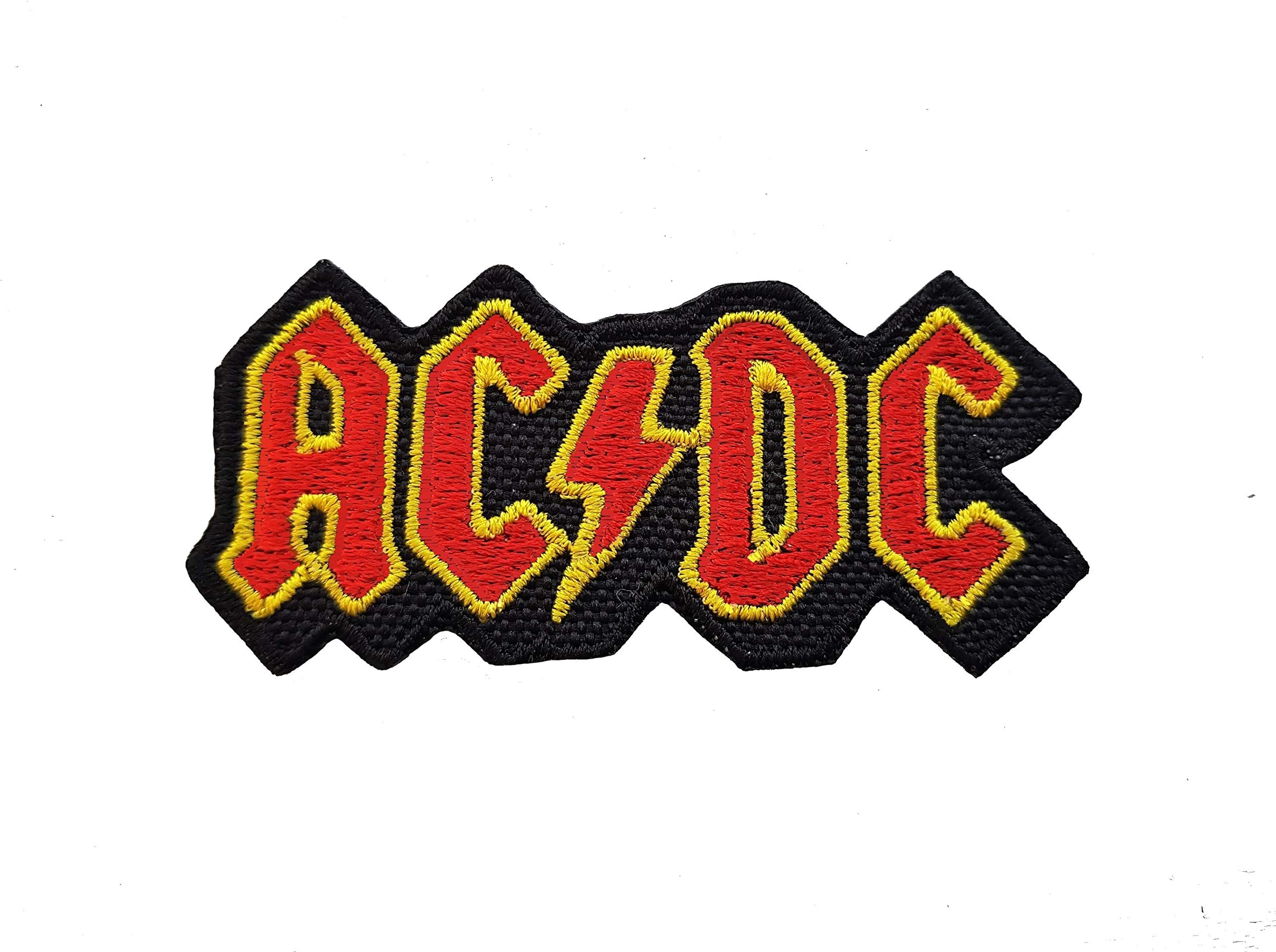 Coolpart Acdc AC/DC Music Band logo patch Rock Heavy Metal punk Music Band logo patch Sew Iron On embroidered badge Sign costume Gift Perfect toppe replica-1257