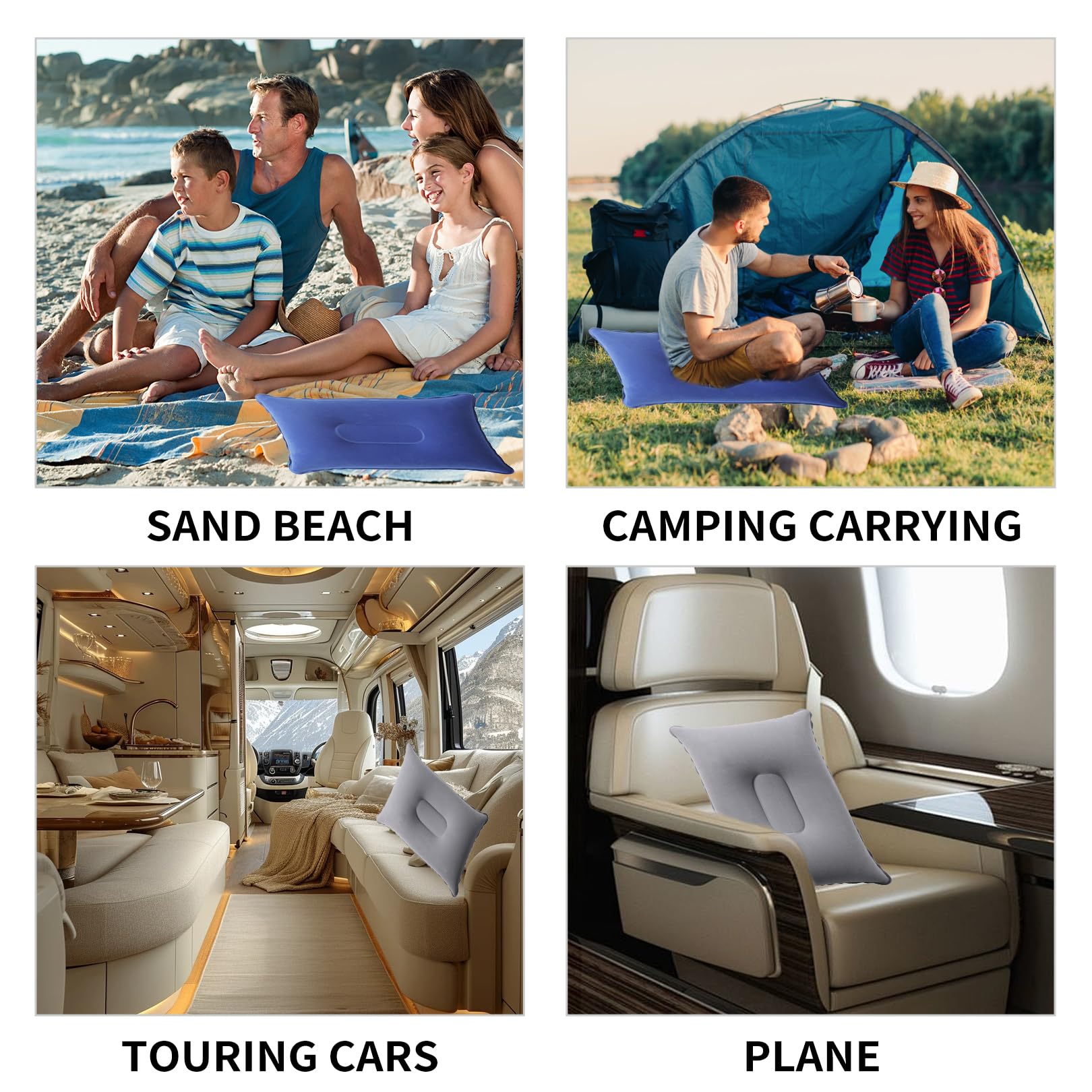 2Piezas Almohada Hinchable Playa Ultraligero Almohada Camping 34 * 22 cm Reposacabezas Playa Portátil Cojin Hinchable Almohada Playa Cabeza Cojin Inflable para Exteriores Viajes Senderismo Camping