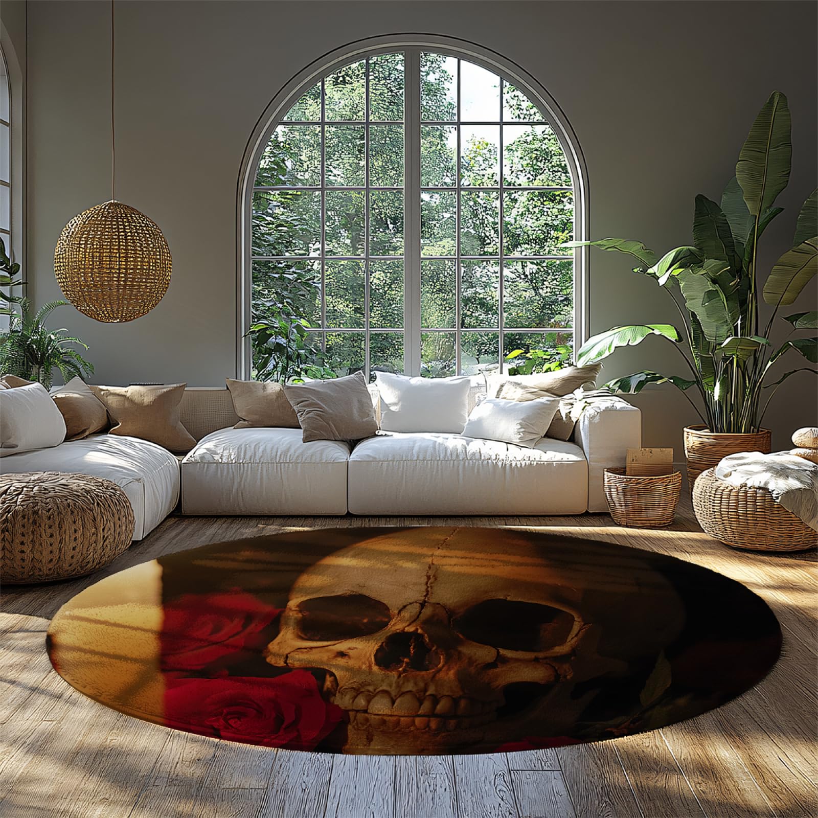 Tapis rond d'Halloween lavable pour eviter les glissades et embellir le sol