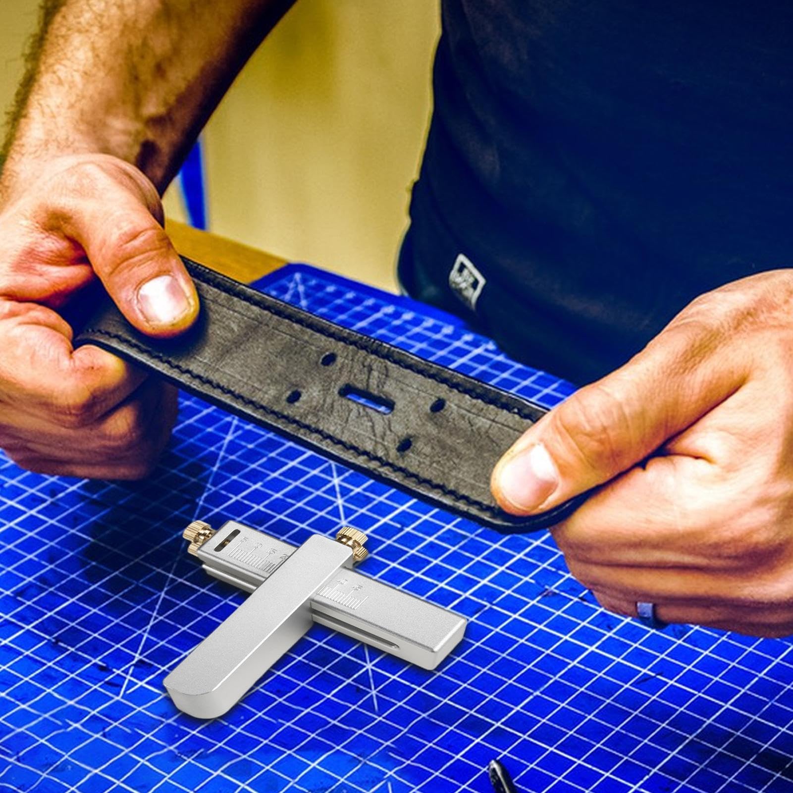 Tagliacinture - Attrezzo Di Precisione Per Taglio Cuoio,Attrezzo Manuale Regolabile di Precisione per Hobby Artigianali Casa Creazioni in Pelle Uomo Donna Fai Da Te