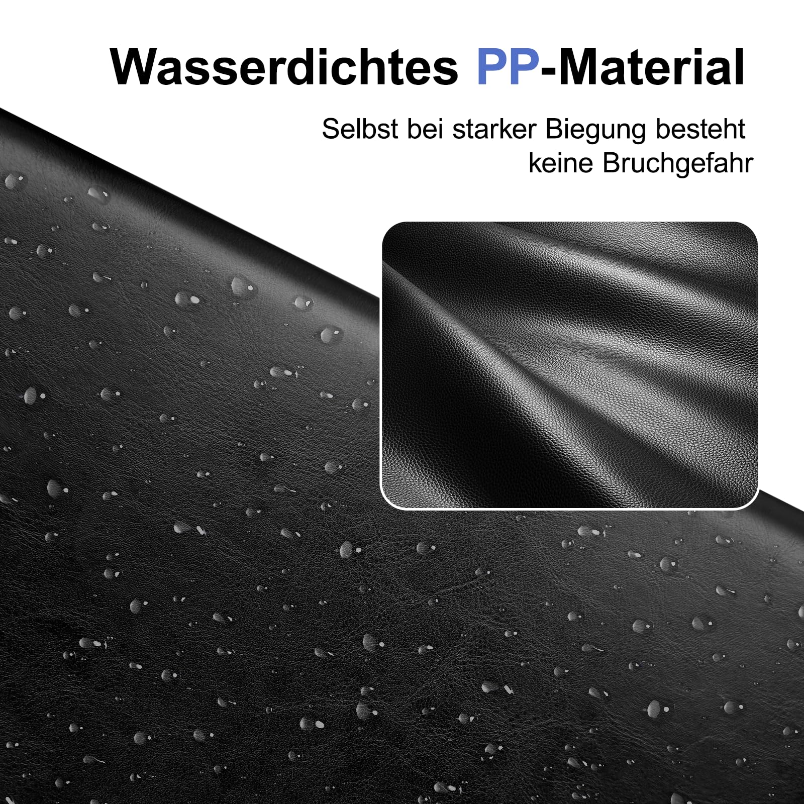 NEWYES Dokumentenmappe A4 mit 30 Klarsichthüllen – Wasserabweisende Präsentationsmappe aus Kunstleder, ideal für Büro, Geschäftsreisen & als Geschenk für Männer – Schwarz