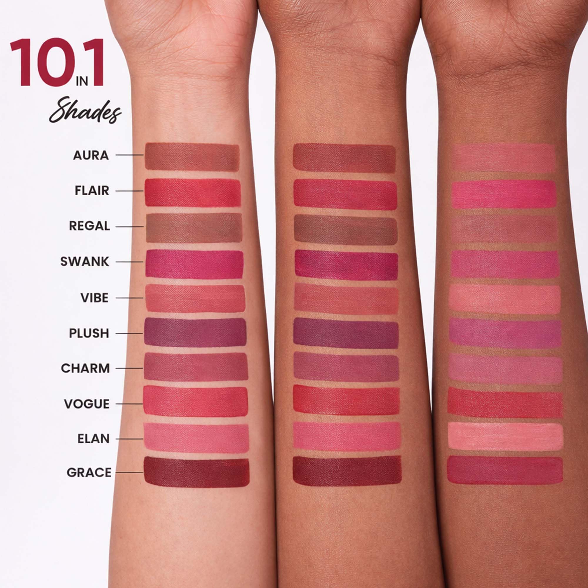 Parul Garg Beauty Ultimate 10-in-1 Mini Silk Matte Liquid Lipstick Set for Indian Skin Tone | Long-Lasting, Transfer-Proof | Perfect for Gifting & Special Occasions | Pack of 10, Multicolor 4