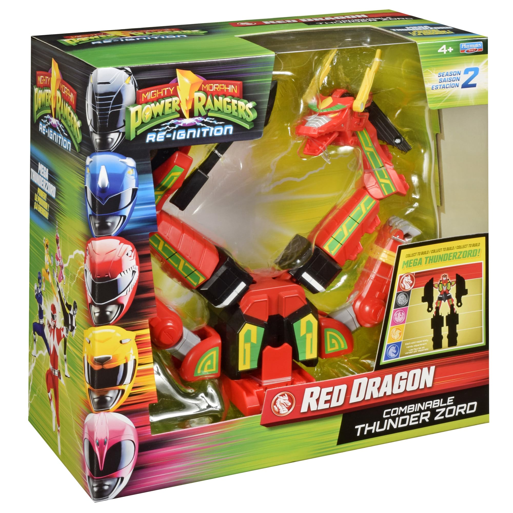 Power Rangers Mighty Morphin Re-Ignition - Czerwony Smok Deluxe Kombinowalny Thunderzord (Seria 2) od Playmates Toys