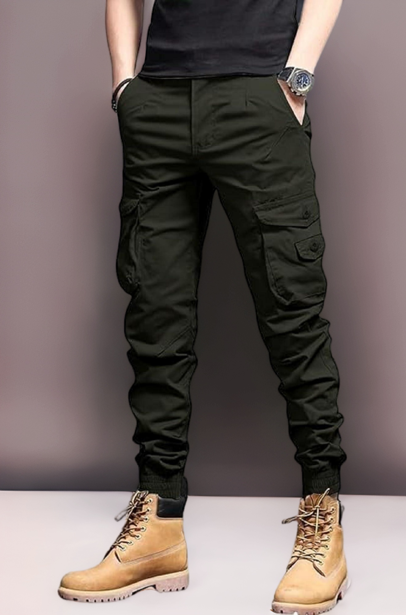 Lymio Cargo for Men || Cotton Cargo Pant || Drawstring Waist Pant (Also Available in Plus Sizes) (09-12)