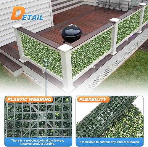 Miniatura 8 de TANG 1 panel de plantas artificiales 3D mezcladas de 40 x 40 pulgadas, estilo 5 telón de fondo de boda, paneles de pared de hierba perenne, pared de