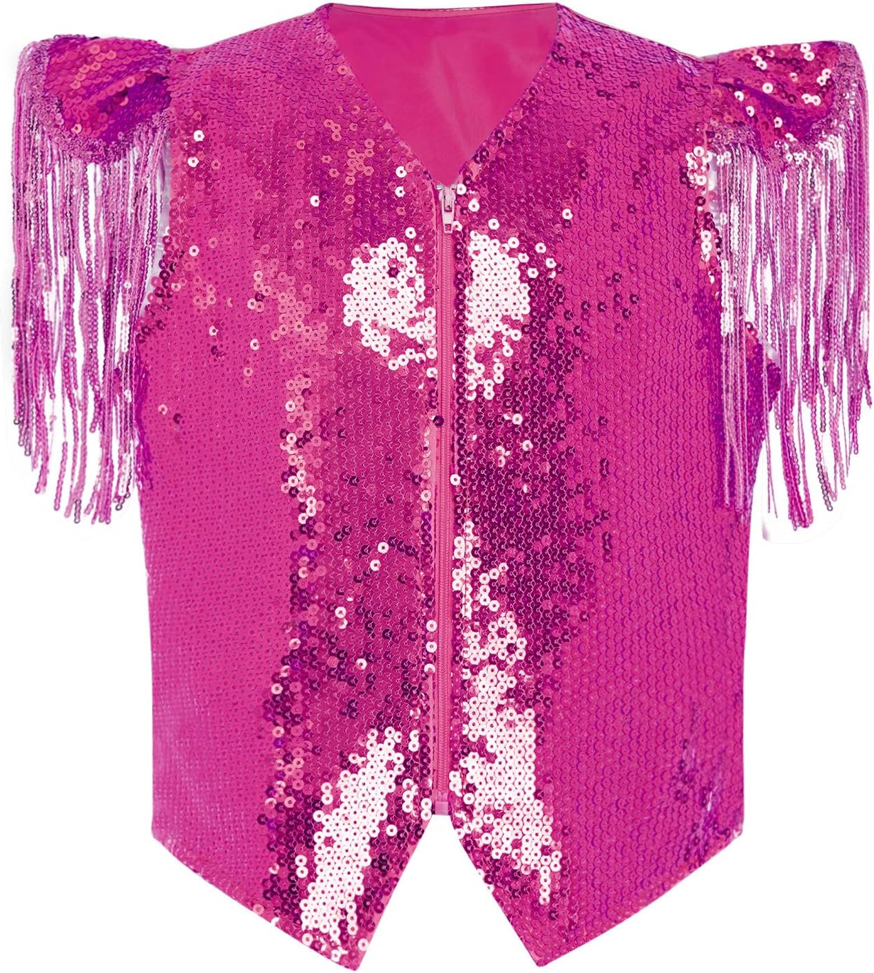 Hansber Girls Shiny Hip Hop Dance Outfit Sets Ballroom Dancewear for Party Cha-cha 2 Pcs Disco Crop Top & Pants Set