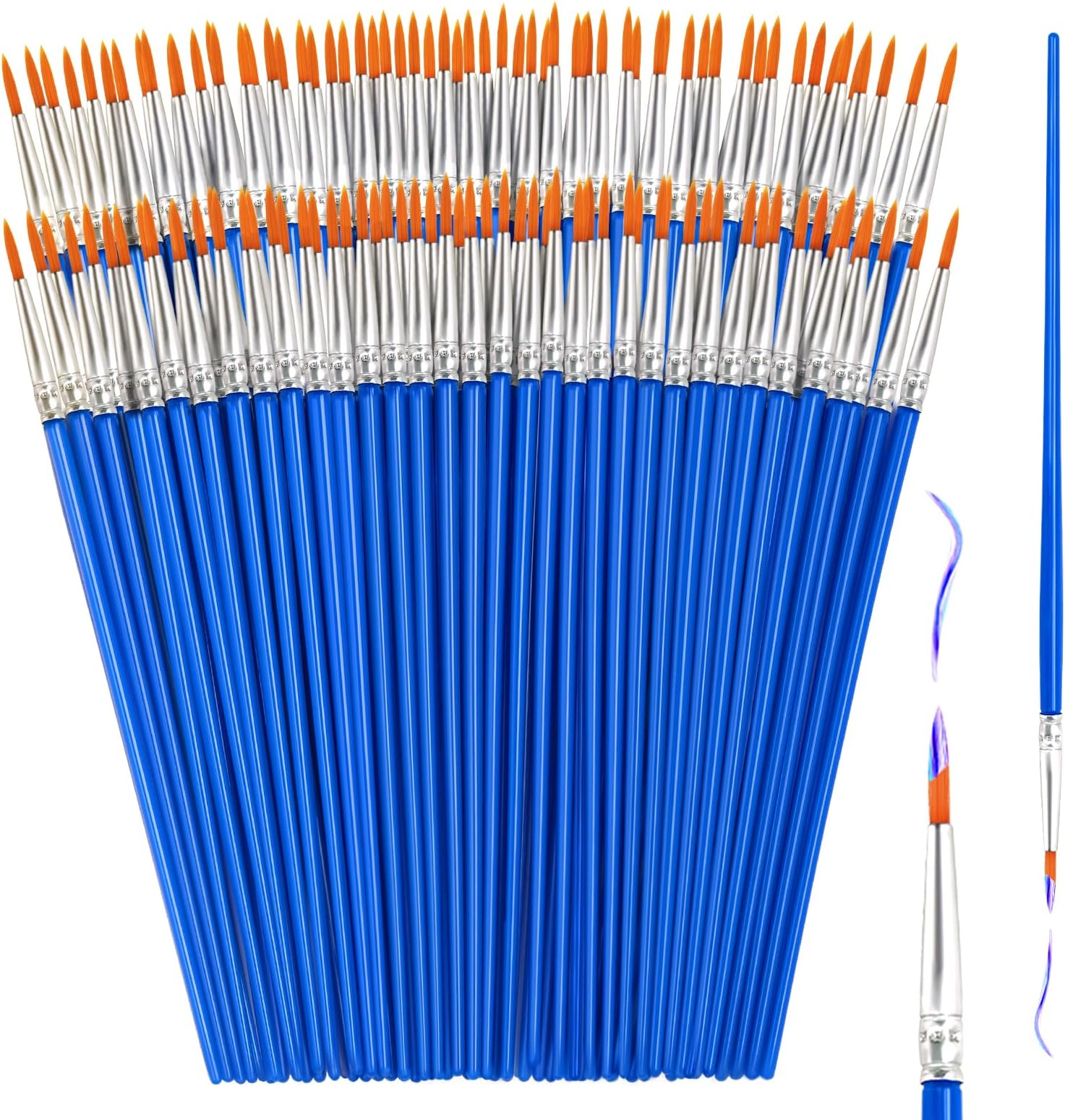 110Pcs Paint Brushes Bulk Small, Paint Brushes for Kids Fine Paint Brushes Set Detail Paint Brushes for Classroom Model Canvas Face Nail Art Acrylic Watercolor Paint Craft Supplies