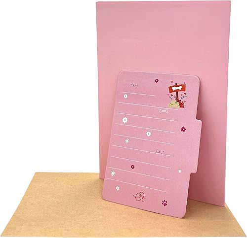 Miniatura 7 de Tarjeta de felicitación desplegable 3D A Bulldog Mom and her Puppies tamaño 5 x 7 pulgadas incluye una tarjeta de notas y sobre a juego