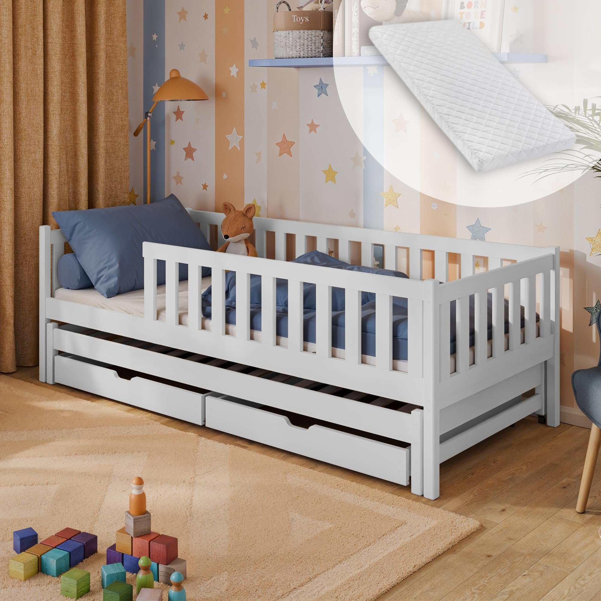 Lit Pour Enfant, Avec Protection Anti-Chute Et Sommier à