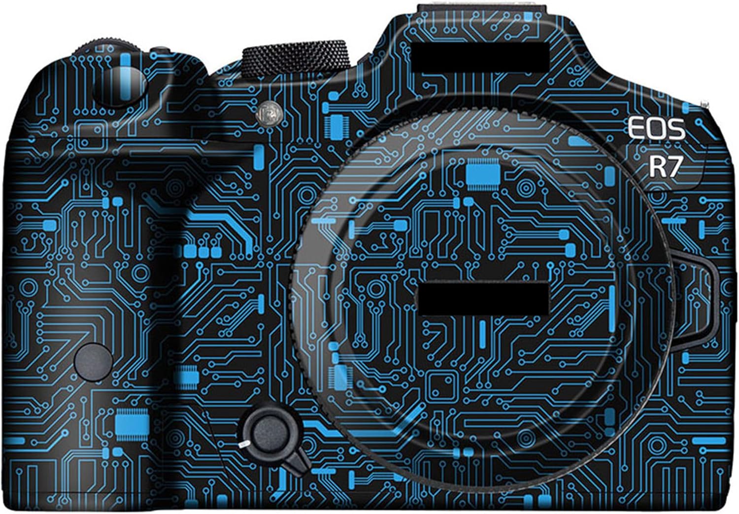 EOS R7 Skin，Anti-Scratch Anti-Wear Camera Cover Protector Sticker for Canon EOS R7 Camera Body Protective Film Protection - Circuit Board Blue