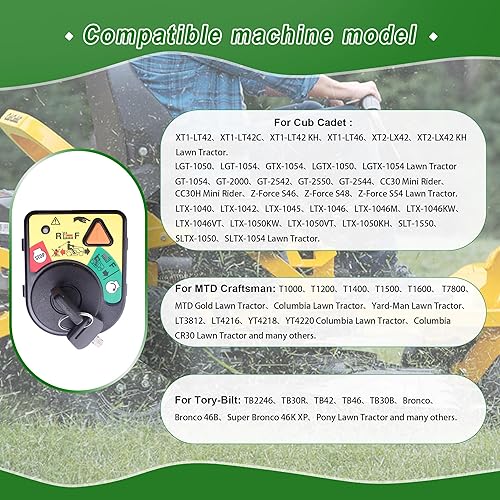 Miniatura 3 de JEENDA 925-06119c Interruptor de encendido 725-13425 725-04227 compatible con Cub Cadet XT1-LT42 XT1-LT46 GT1054 LGT1050 LGTX1050 LT1042 LT1045