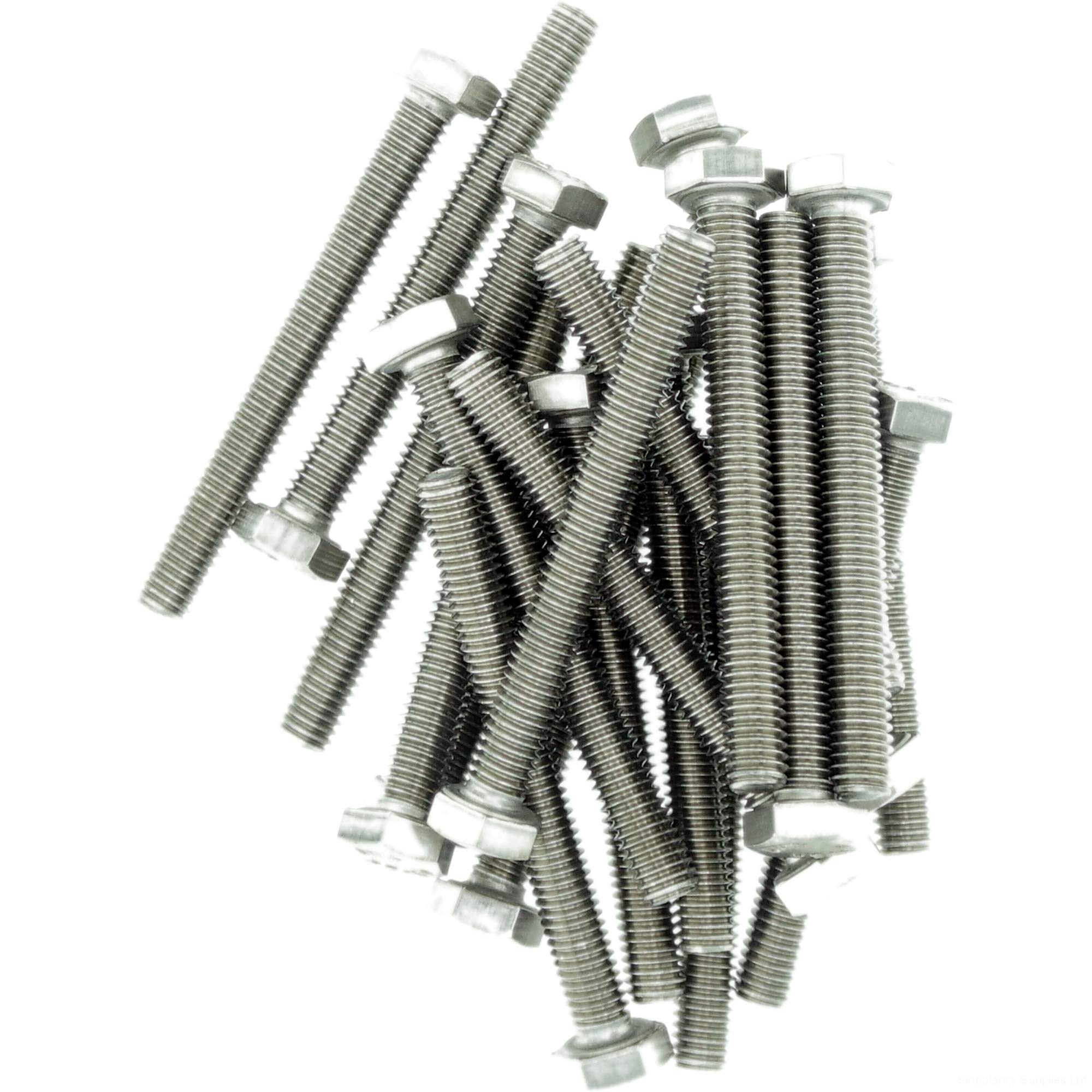 Bulloni M6 X 90mm Testa Esagonale In Acciaio Inox A2 - Confezione Da 100 Pezzi