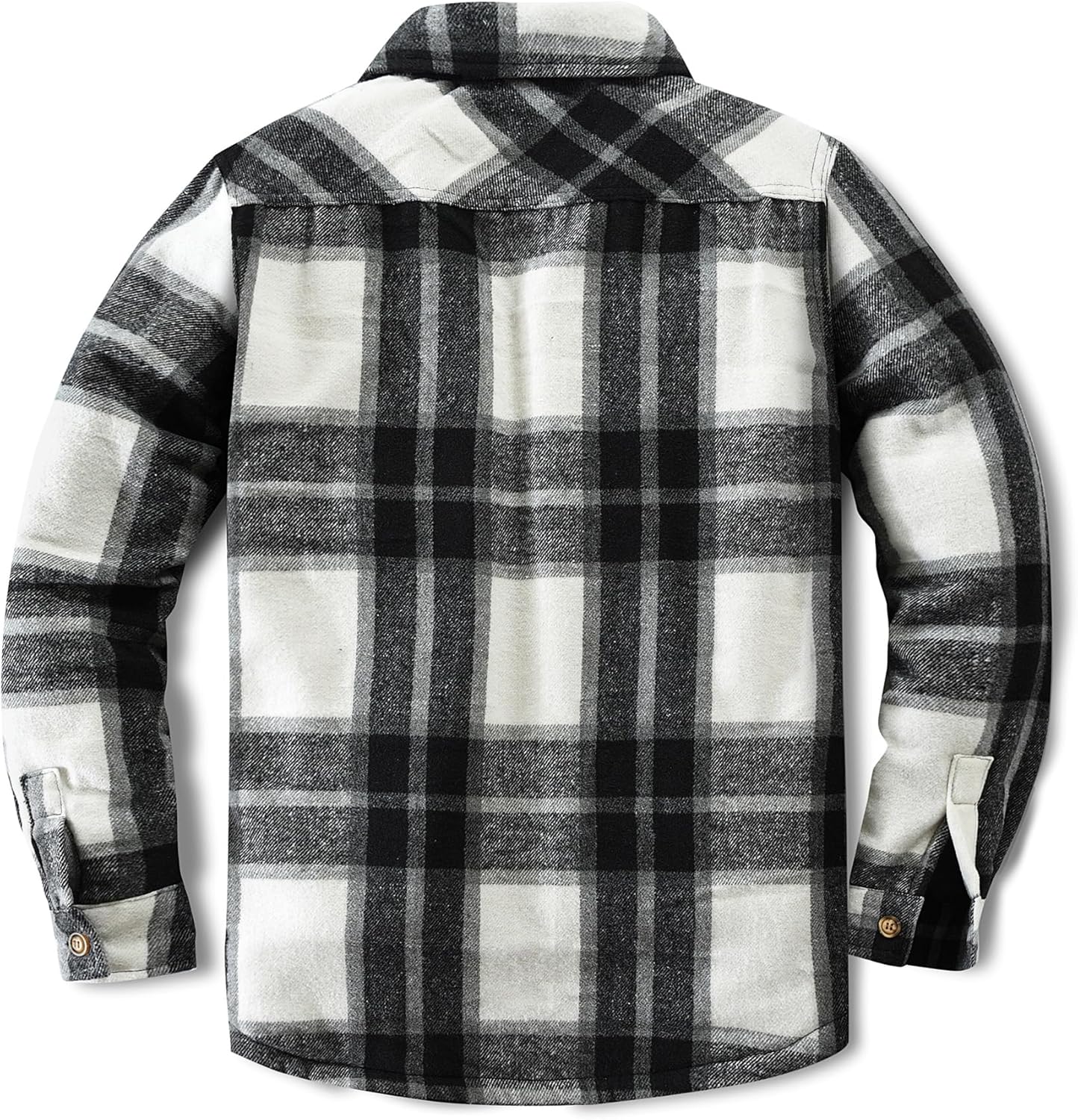Men's Cotton Sherpa Lined Button Down Flannel Shirt Jacket Plaid Soft Outdoor Flannel Jacket Shirt - Image 4