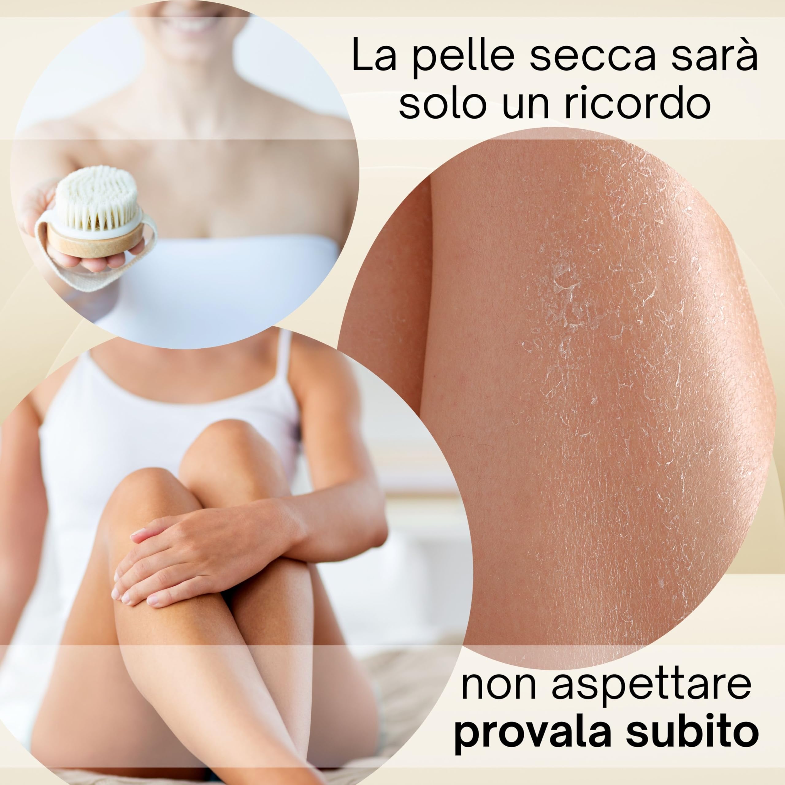 Spazzola Corpo a Secco Setole Naturali e GUIDA al Dry Brushing Corpo - Spazzola cellulite - Spazzola a Secco Corpo Esfoliante per una Pelle subito Liscia e Tonica Stimola la Circolazione