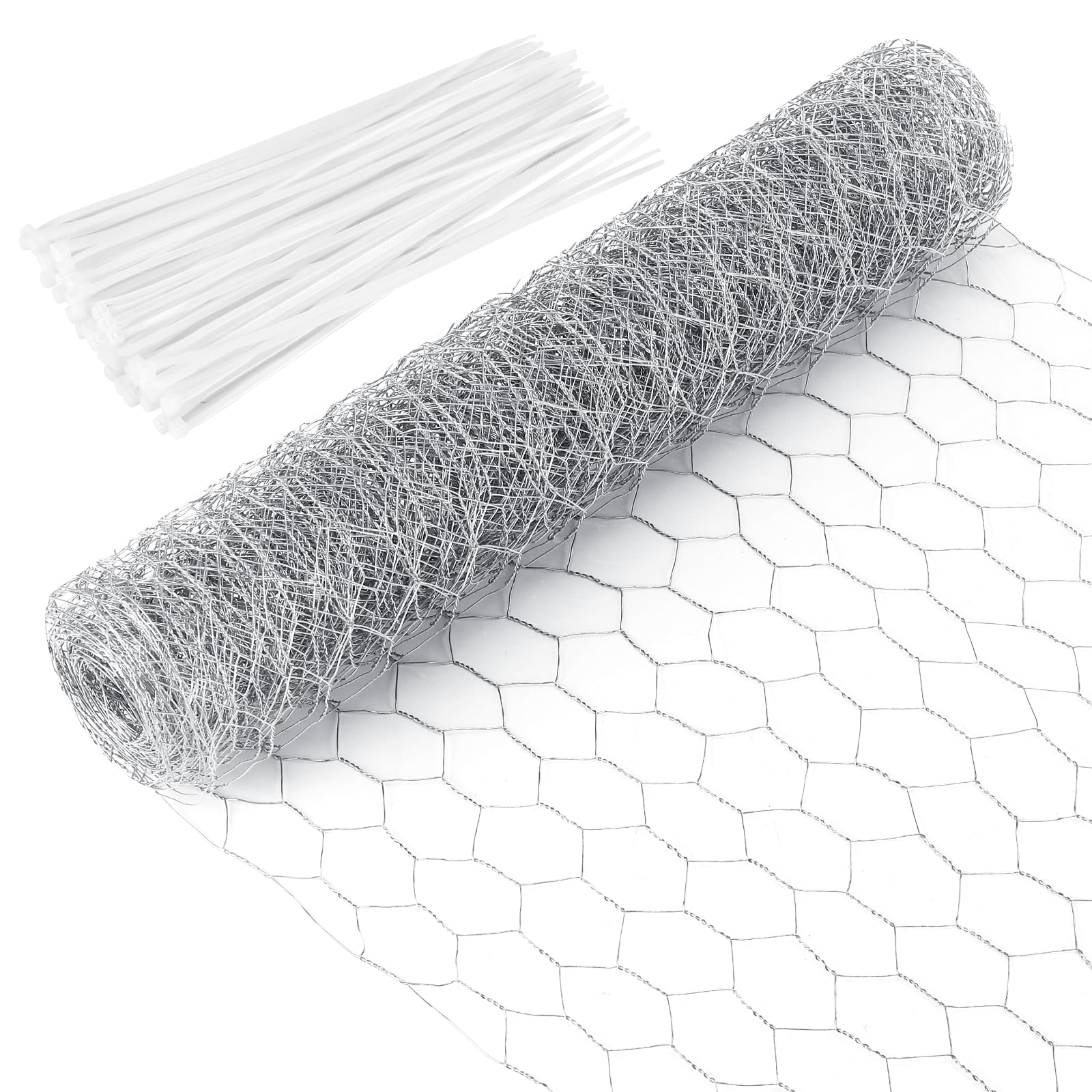 40cm X 7m Grillage a Poule, Grillage Métallique À Mailles Fines, Grillage Hexagonal Galvanisé, Grille Métallique Maille Toile INOX pour Élevage Volaille, Jardin