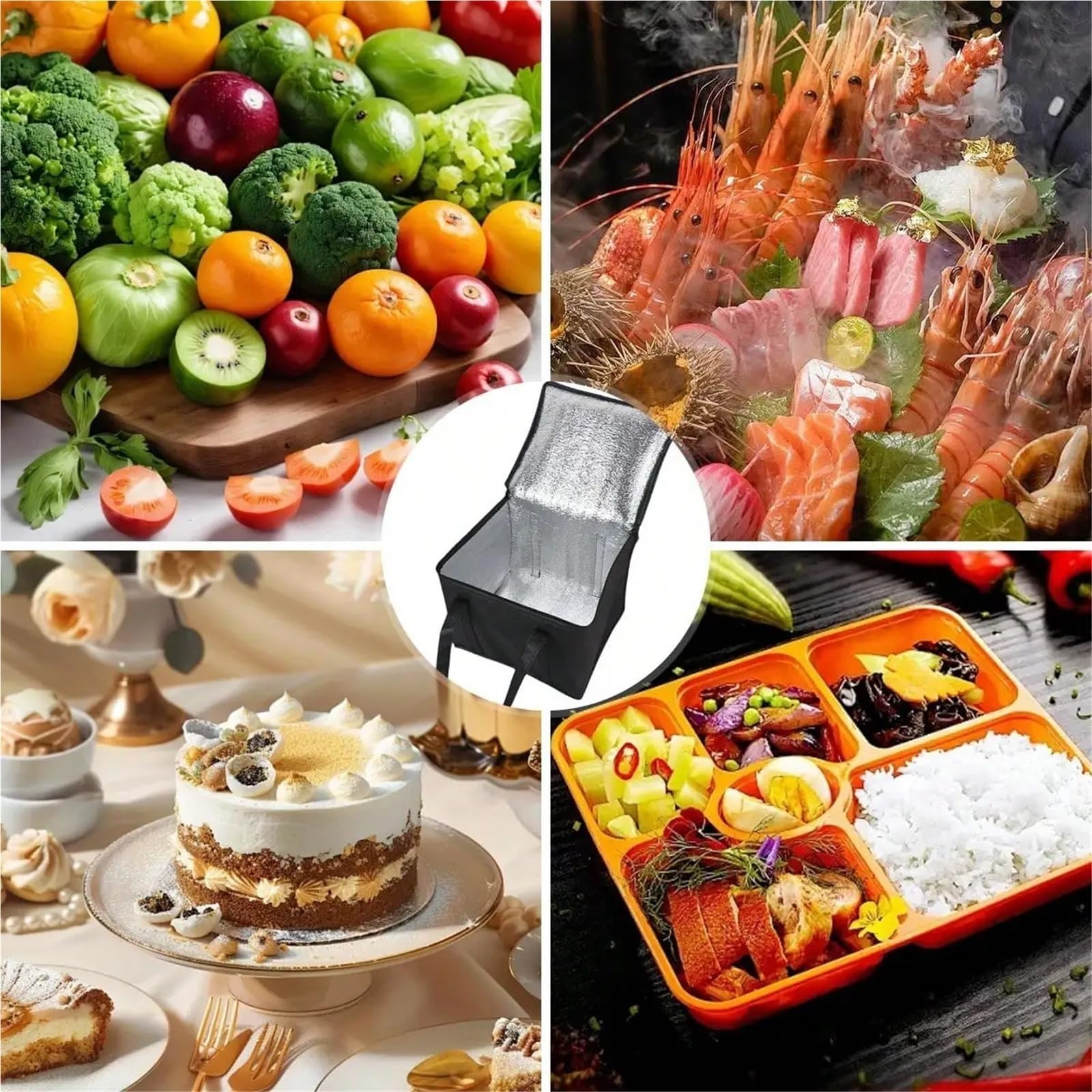Borsa da picnic campeggio 1 pz pranzo multifunzionale isolata Cestino portatile Raffreddamento impermeabile incorporato riutilizzabile per Alimenti