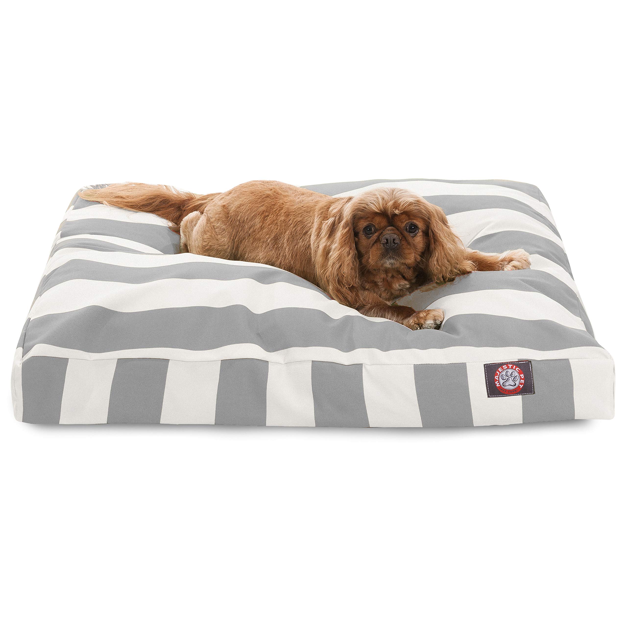 Majestic Pet Vertical Stripe Gray Medium Rectangle Pet Bed