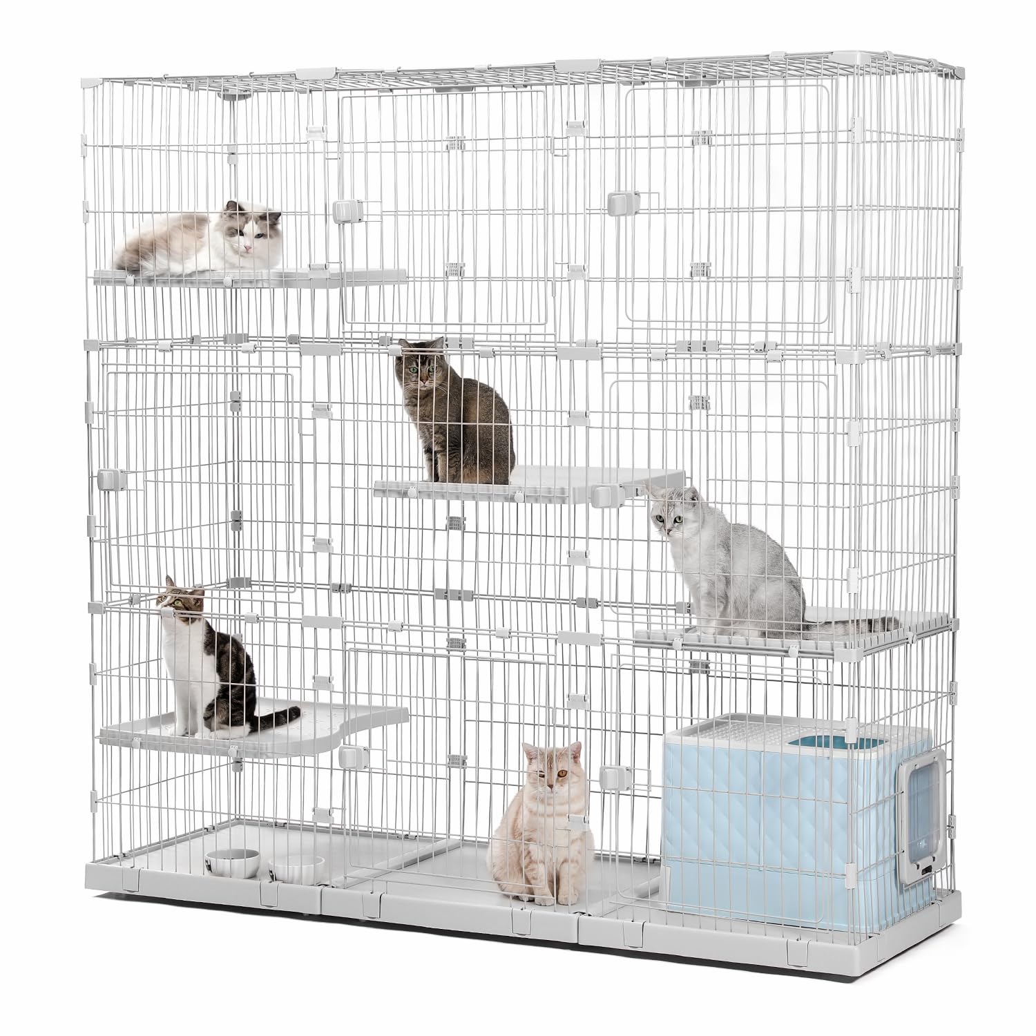 Amazon.co.jp: PETEPELA(ぺテぺラ) 猫 ケージ 大型 3段 広い 2段 多頭