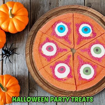 AMOS Halloween Pizza Gummy & Eyeball Marshmallow Candy Fun, Gross-Looking Treats for Kids, Parties, Birthdays & More 180g Bag