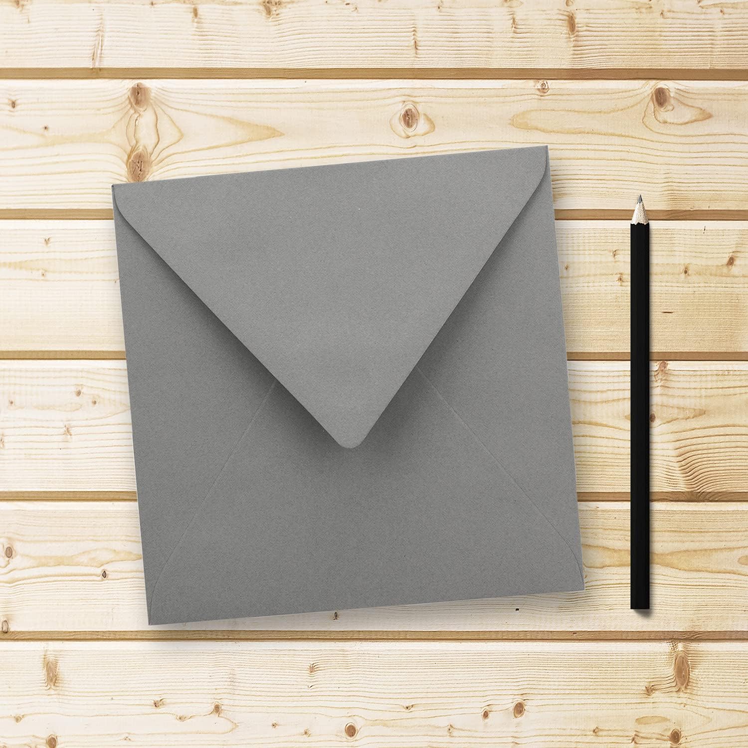Square Envelopes/Dark Grey, Very Strong, 110 g/m², 155 x 155 mm, Wet Sealing - Image 3
