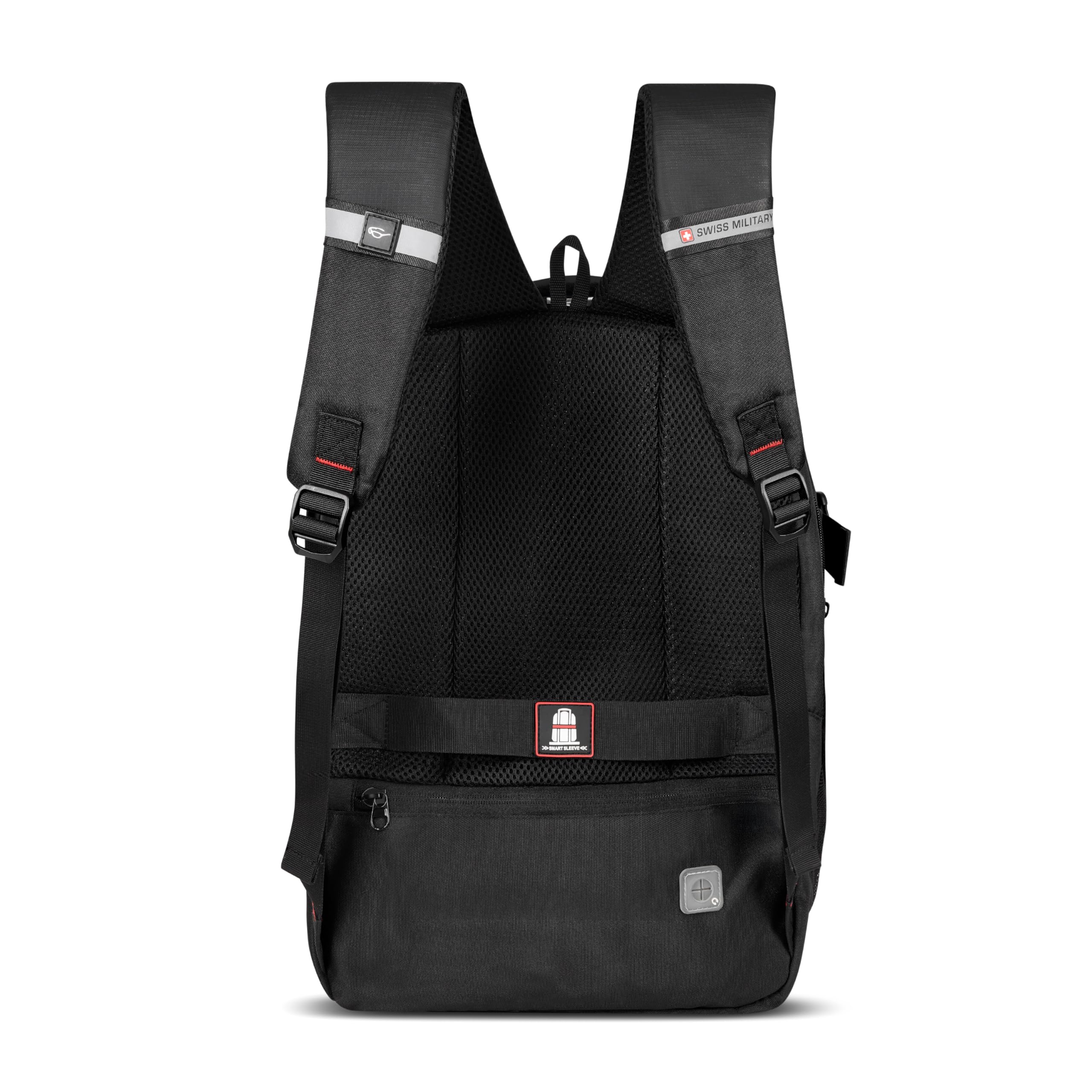 SWISS MILITARY 30L Laptop Travel Backpack for 15.6 Inch Laptop, Unisex Office & College Bag with Luggage Strap, Anti-Theft Pocket, Detachable Key Ring & Expandable Bottle Pocket Black — Amazon image 2