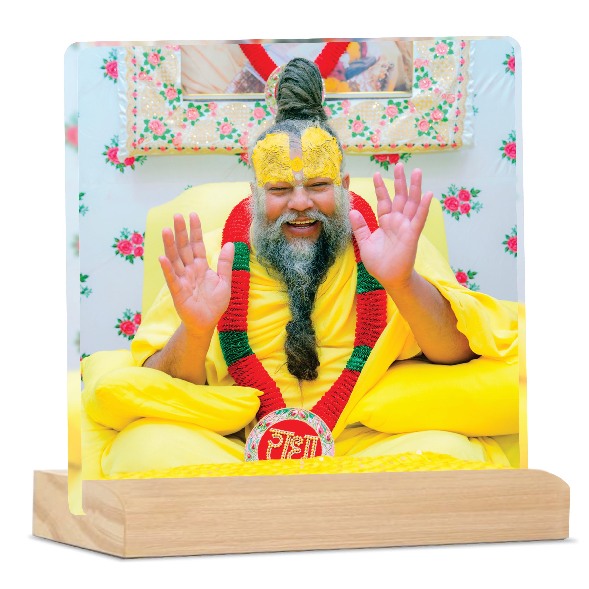 Giftplease Type_04 Divine Desktop Photo Frame Of Shri Premanand Maharaj Ji | Spiritual Table Stand With Wooden Base | Inspirational Religious Gift & Dcor For Home, Office, Gmp_04