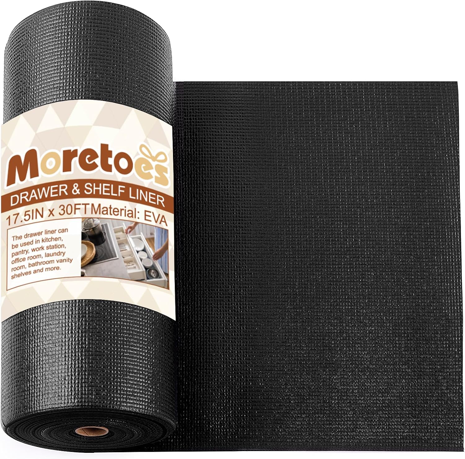 Moretoes Tool Box Liner 17.5 Inch x 30 Feet Black Heavy