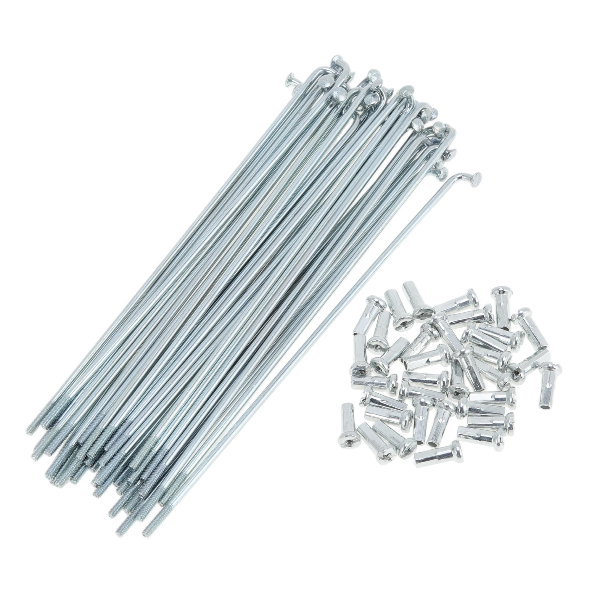 A ABSOPRO 36 Set 14G Bicycle Spokes 119mm Bike Wheel Spokes Galvanized Carbon Steel Silver Tone