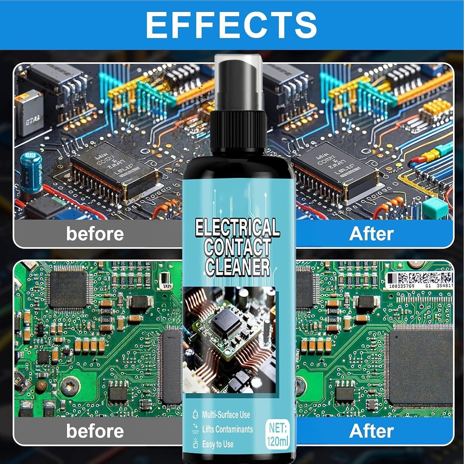 Electronic Contact Cleaner - 120ml Precision Instruments Care Liquid with Towel,Motherboard Cleaning Liquid,for PCB Motherboard Connectors