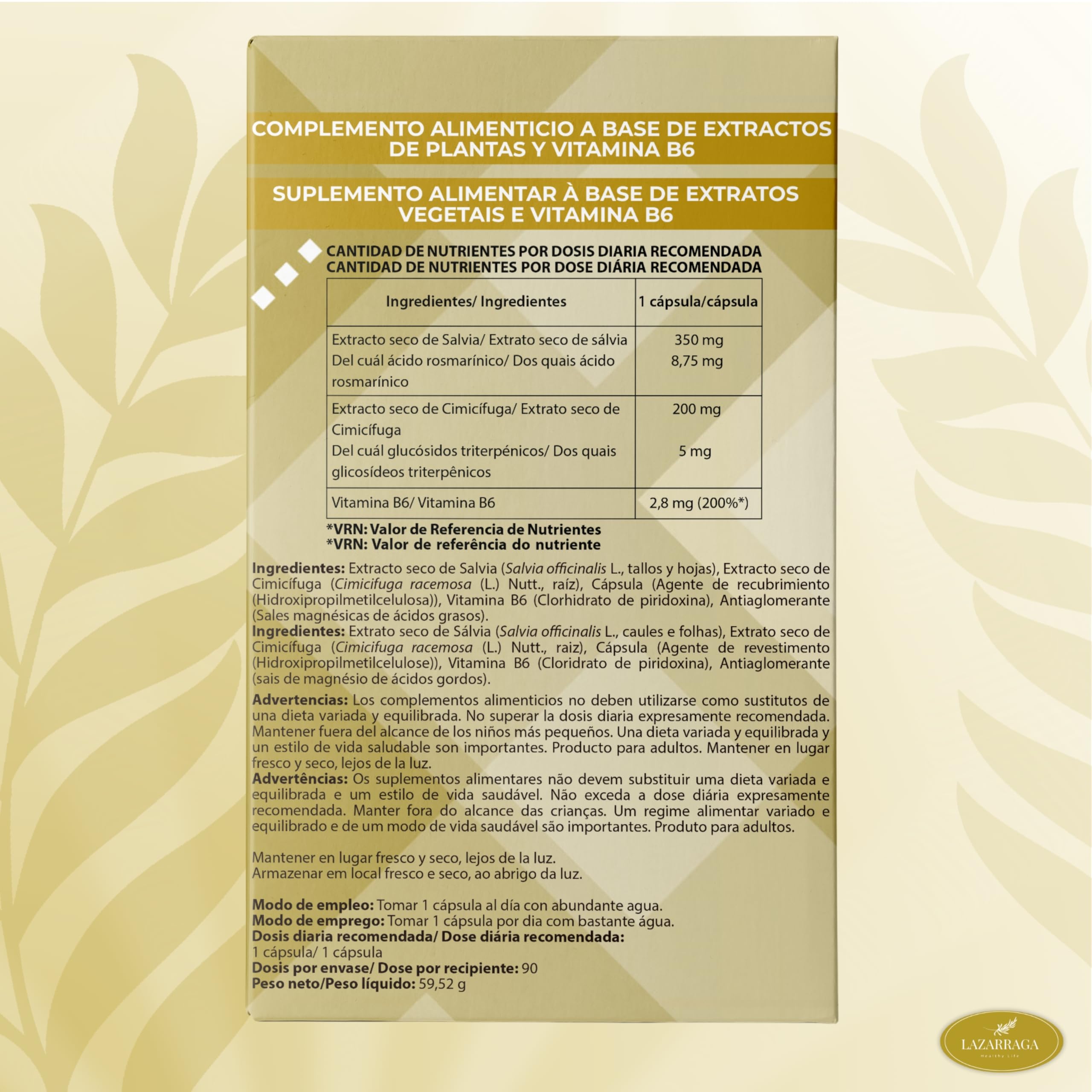 MENOPAUSIA COMPLEX 3 EN 1 con Vitamina B6, Cimifuga y Salvia | Control de Sofocos | Regula los cambios hormonales l | Sin Soja ni Conservantes | 3 Meses de Tratamiento | 90 Cápsulas Veganas